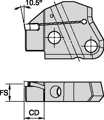 Grooving, and Cut-Off - Internal Sweep A Kennametal Beyond Evolution - Modular Blade - Face Grooving - Internal - Through Coolant [6079504]