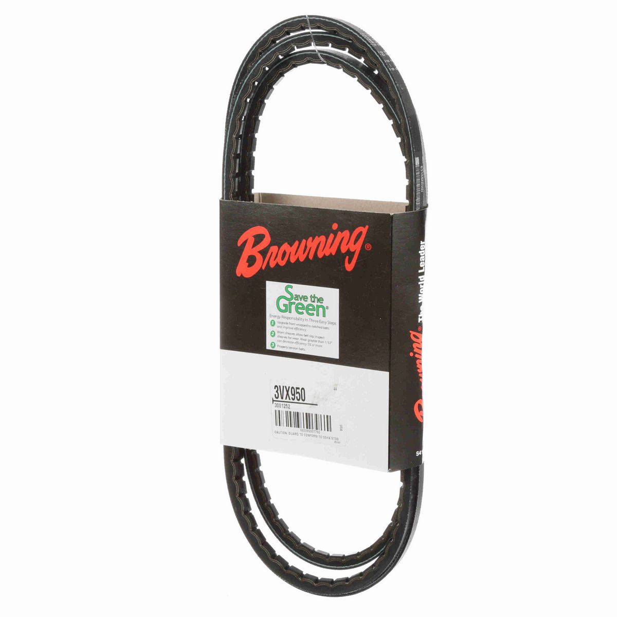 Browning EPDM Notched Belt 98% Efficient - 3VX950