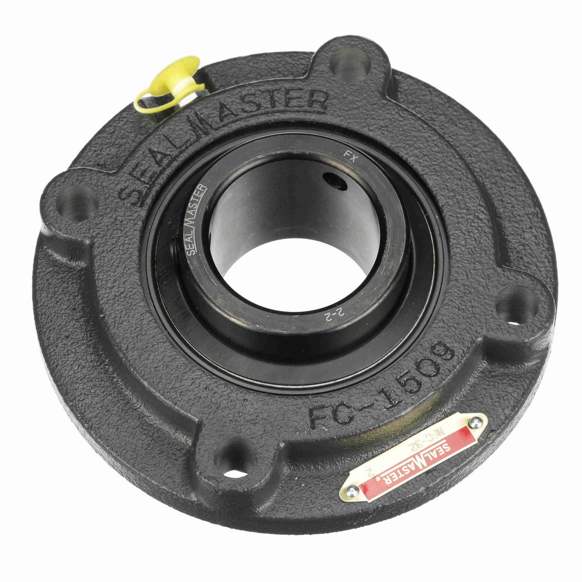 Sealmaster Mounted Cast Iron Flange Cartridge Ball Bearing - 52100 Bearing Steel, Black Oxided - Setscrew Lock - MFC-32