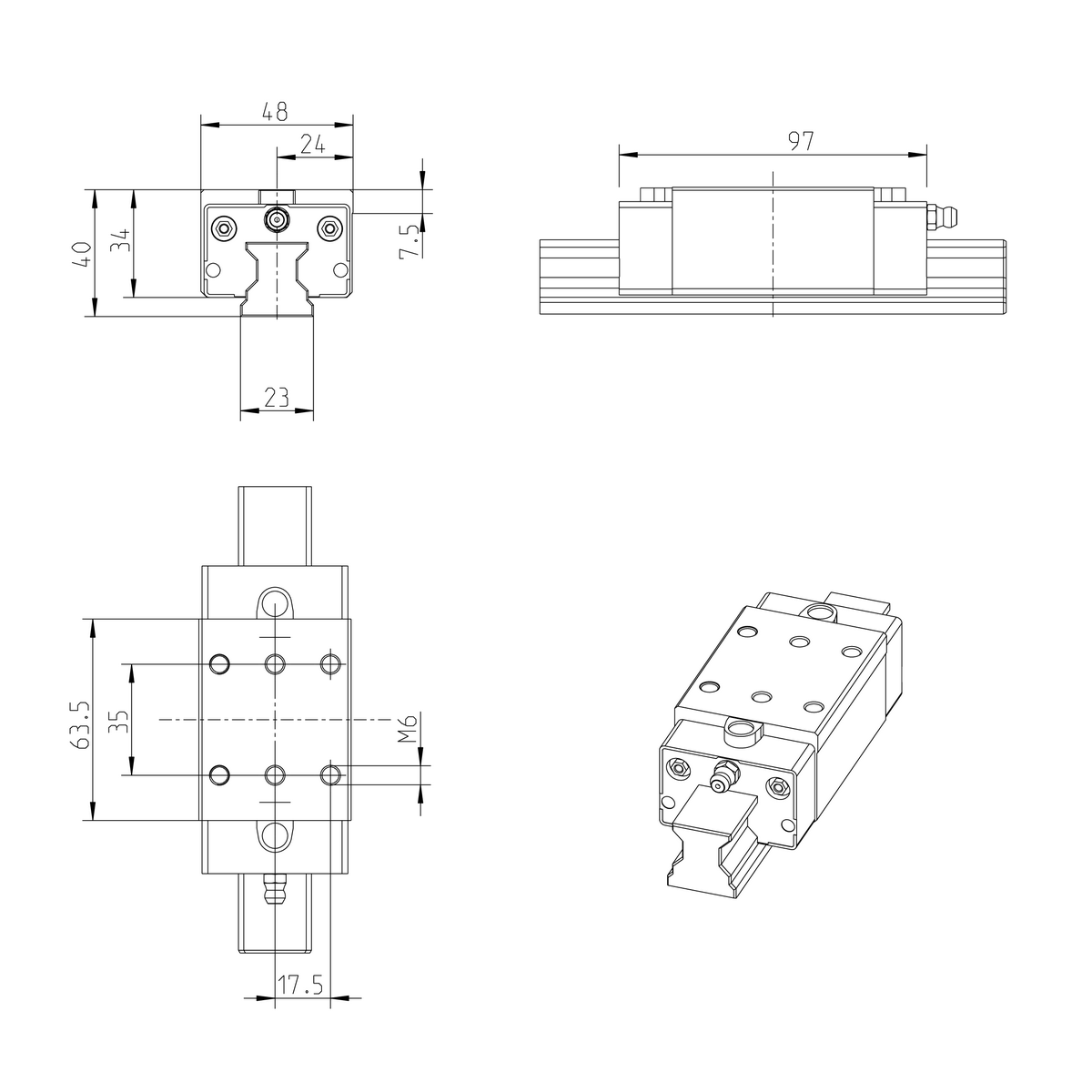 Роликовая каретка из углеродистой стали Bosch Rexroth RWD-025-SNH-C2-S-2 [R18212212X]