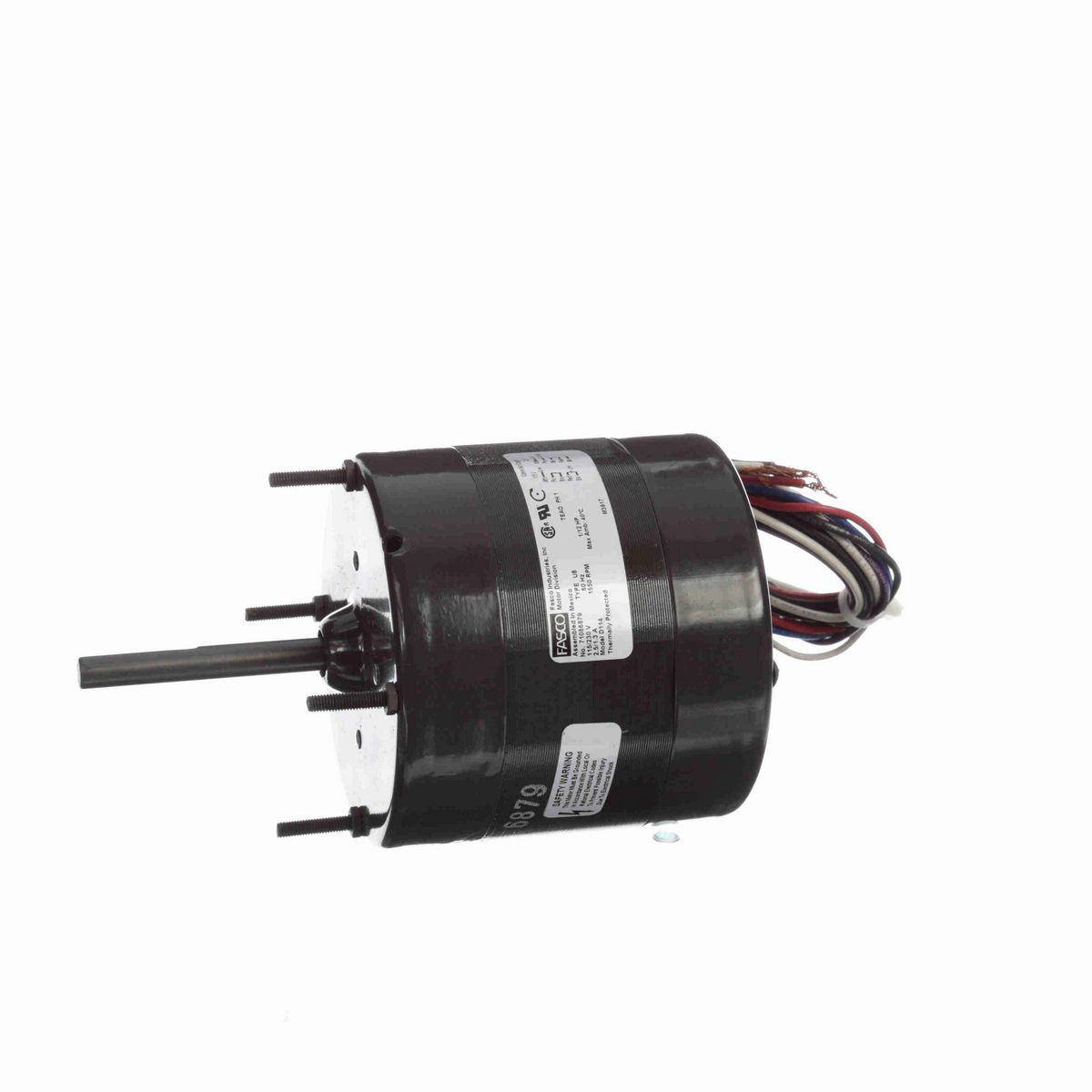 FASCO Fan Coil & Air Conditioner Motor, 1/12 HP, 1 Ph, 60 Hz, 115/230 V, 1550 RPM, 1 Speed, 4.4" Diameter, TEAO - D114