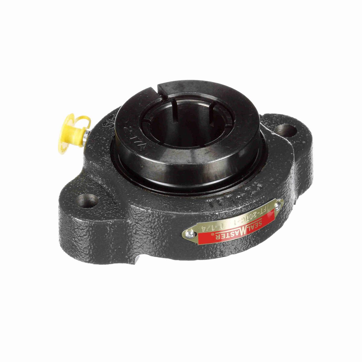 Sealmaster Mounted Cast Iron Two Bolt Flange Ball Bearing - 52100 Bearing Steel, Black Oxided - Concentric Lock - TFT-20TC-1