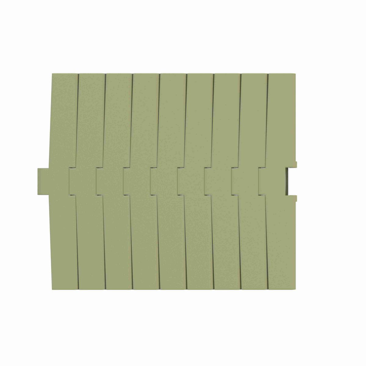 Rexnord 882TAB Side-flexing Solid Top, Material: Green Abrasion Resistant Polyamide, Width: 12in, Pitch: 1.5in - 81430514