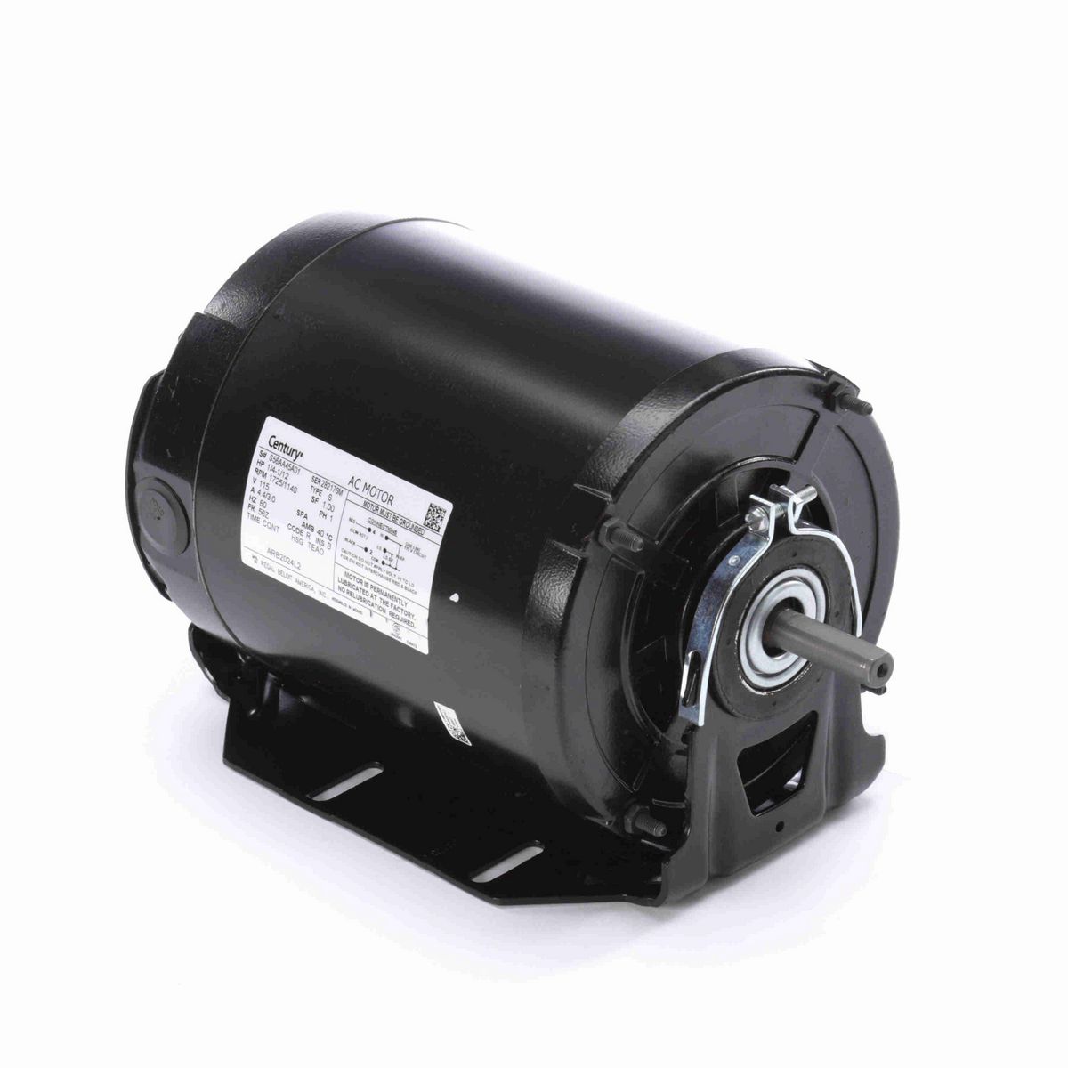Century Fan and Blower Motor, 1/4-1/12 HP, 1 Ph, 60 Hz, 115 V, 1800 RPM, 56Z Frame, TEAO - ARB2024L2