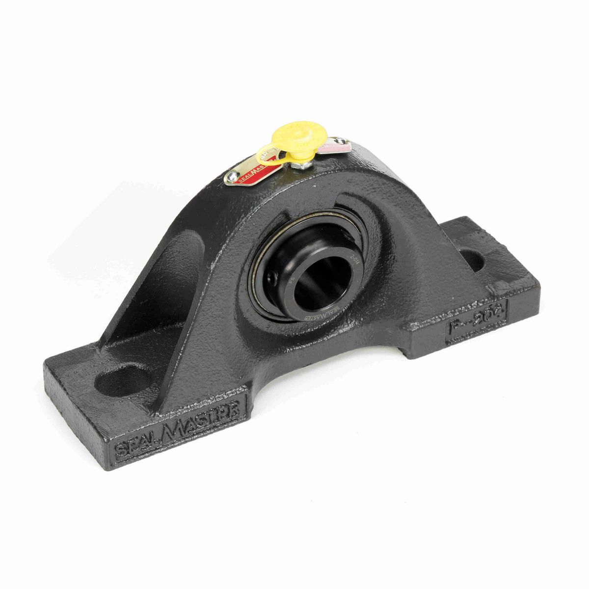 Sealmaster Mounted Cast Iron Two Bolt Pillow Block Ball Bearing - 52100 Bearing Steel, Black Oxided - Setscrew Lock - SP-14