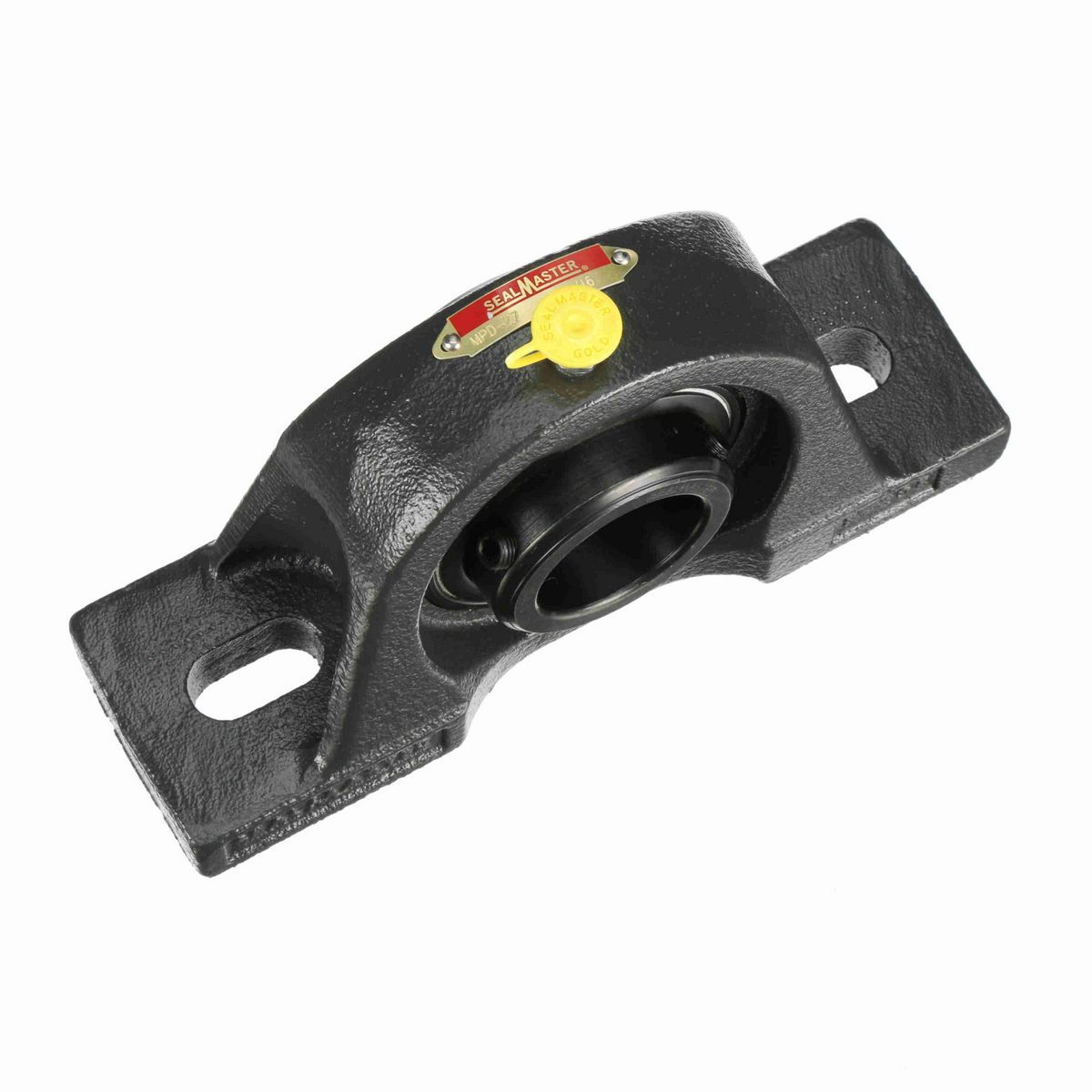 Sealmaster Mounted Cast Iron Two Bolt Pillow Block Ball Bearing - 52100 Bearing Steel, Black Oxided - Double Setscrew Lock - MPD-27