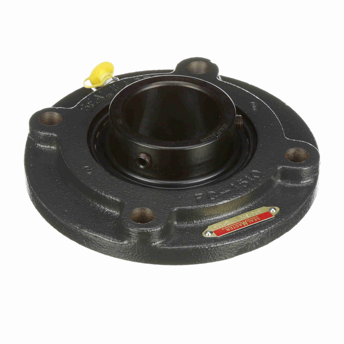 Sealmaster Mounted Cast Iron Flange Cartridge Ball Bearing - 52100 Bearing Steel, Black Oxided - Setscrew Lock - MFC-36C