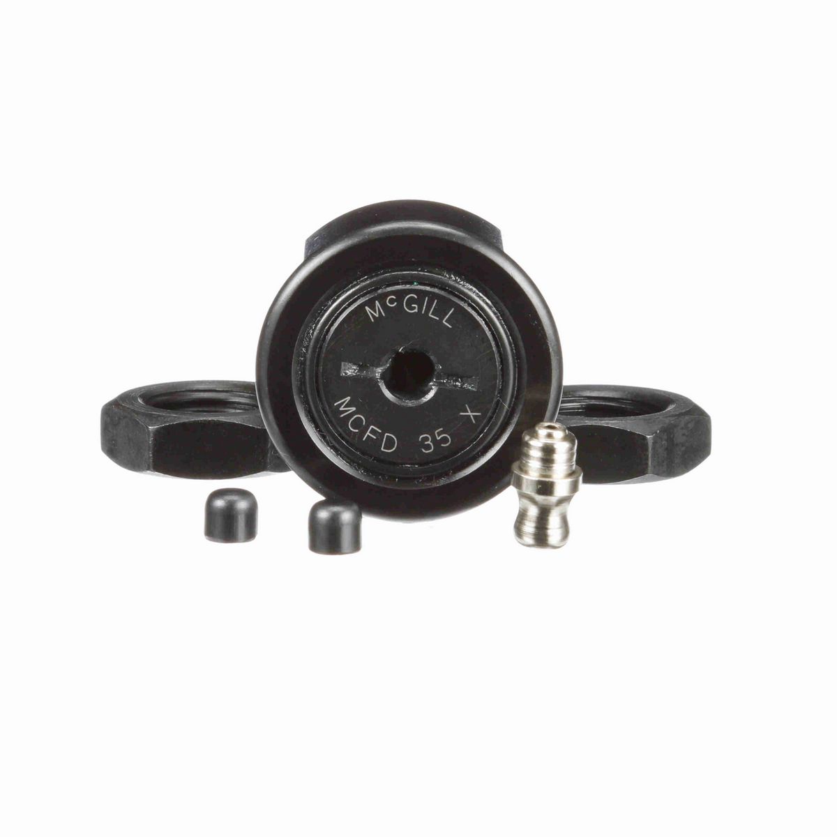 Опорный ролик с цапфой McGill CAMROL MCFD 35 X, цилиндрический, повышенной грузоподъемности, со щитком, со шлицем под отвёртку, метрический