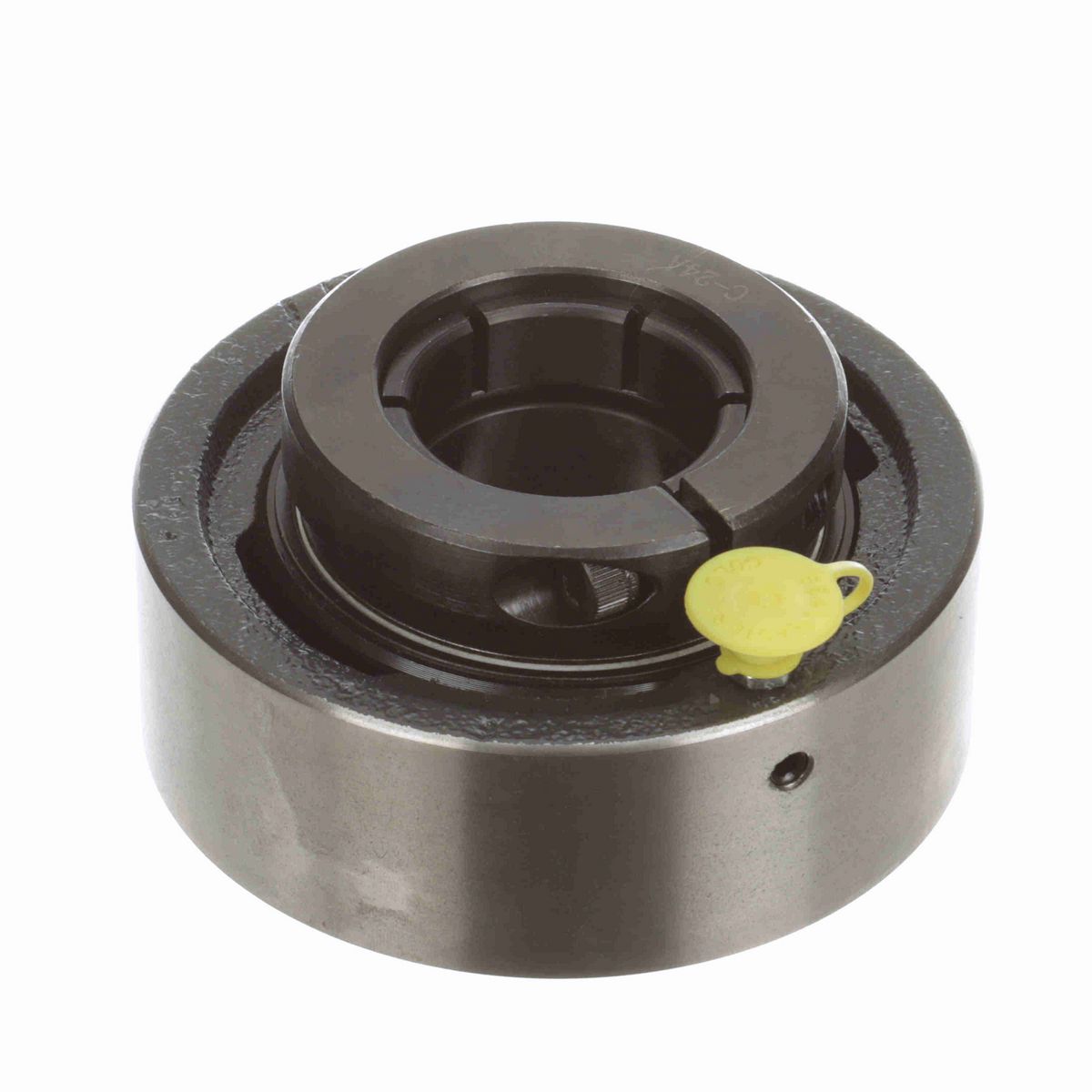 Sealmaster Mounted Cast Iron Cylindrical Cartridge Ball Bearing - 52100 Bearing Steel, Black Oxided - Concentric Lock - SC-24T