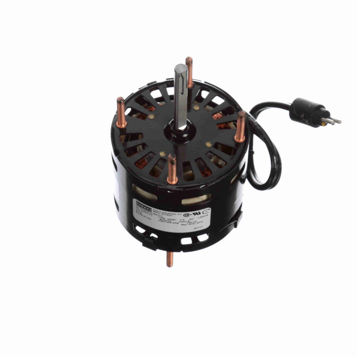FASCO OEM Replacement Motor, 1/20 HP, 1 Ph, 60 Hz, 115 V, 1500/1300 RPM, 1 Speed, 3.3" Diameter, OAO - D1152
