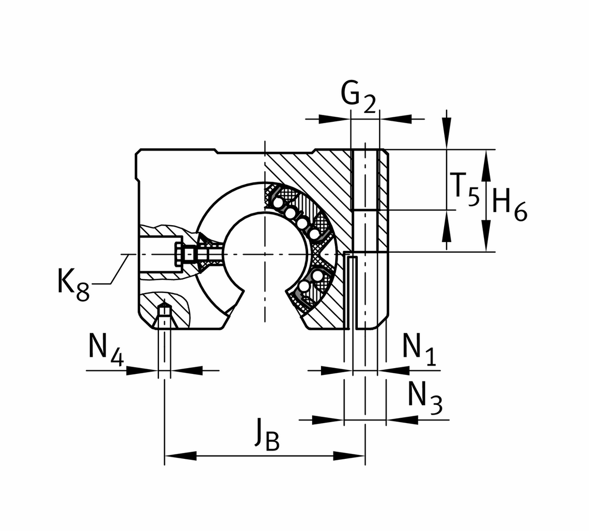 Узел с шарикоподшипником для линейного перемещения INA KTSOS25-PP-AS