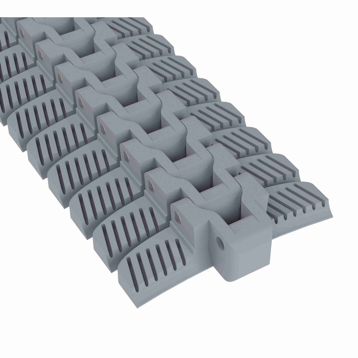 Rexnord 1050 FTLPC Side-flexing Solid Top, Material: Silver Platinum Series, Width: 4.5in, Pitch: 1in - 81429803