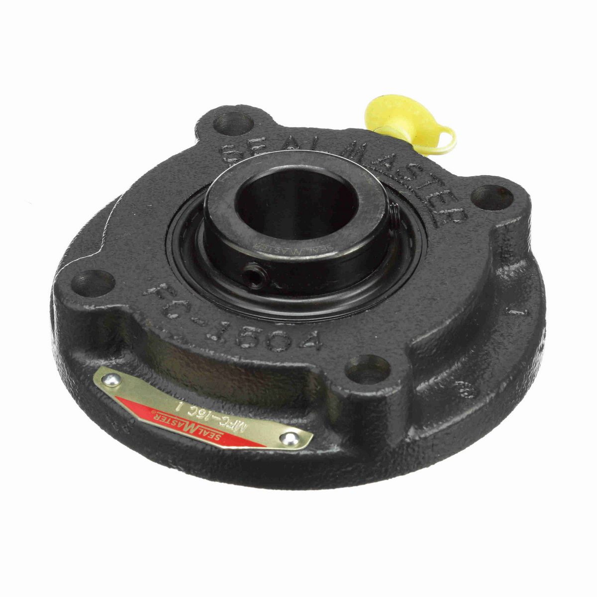 Sealmaster Mounted Cast Iron Flange Cartridge Ball Bearing - 52100 Bearing Steel, Black Oxided - Setscrew Lock - MFC-16C