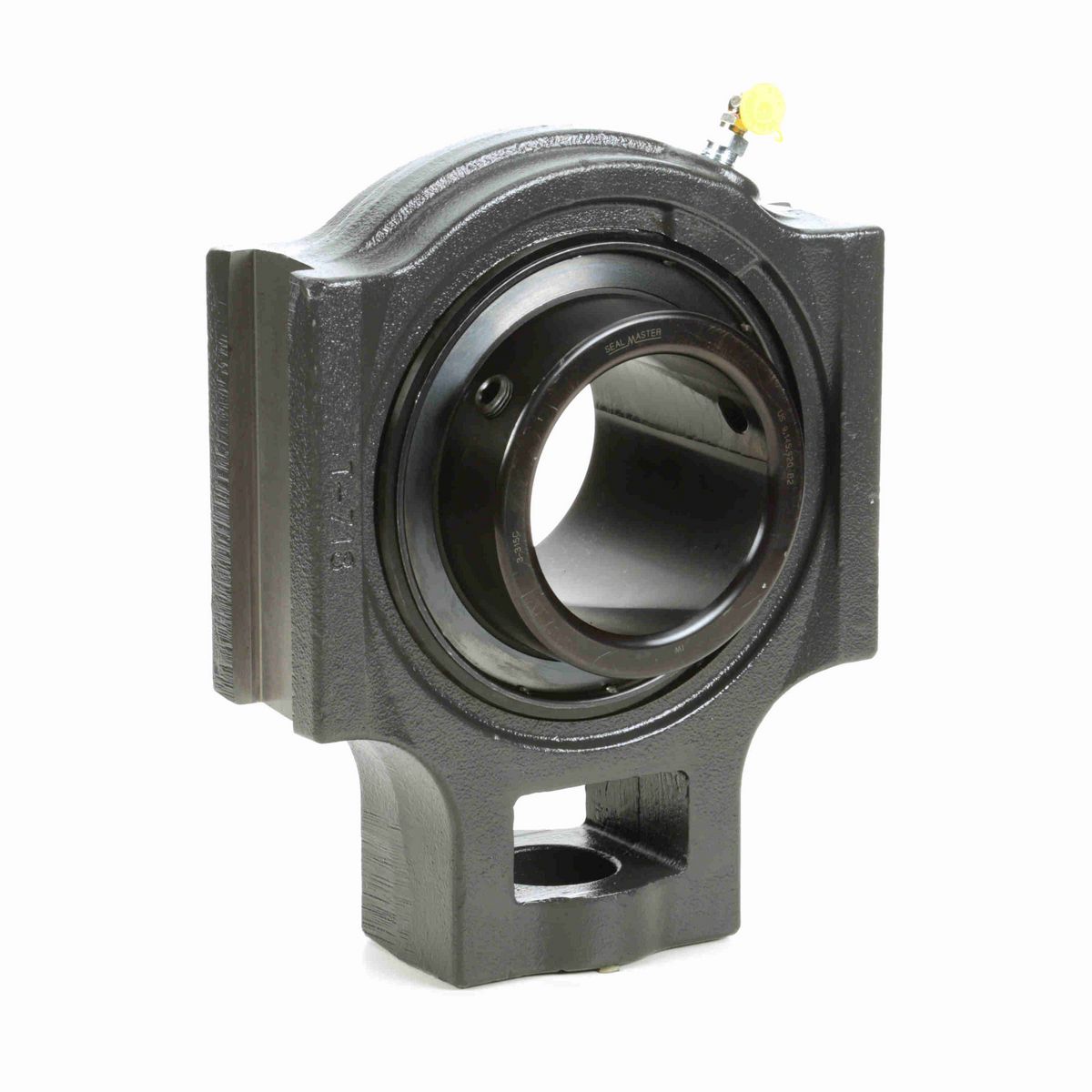 Sealmaster Mounted Cast Iron Wide Slot Take Up Ball Bearing - 52100 Bearing Steel, Black Oxided - Setscrew Lock - MST-63C