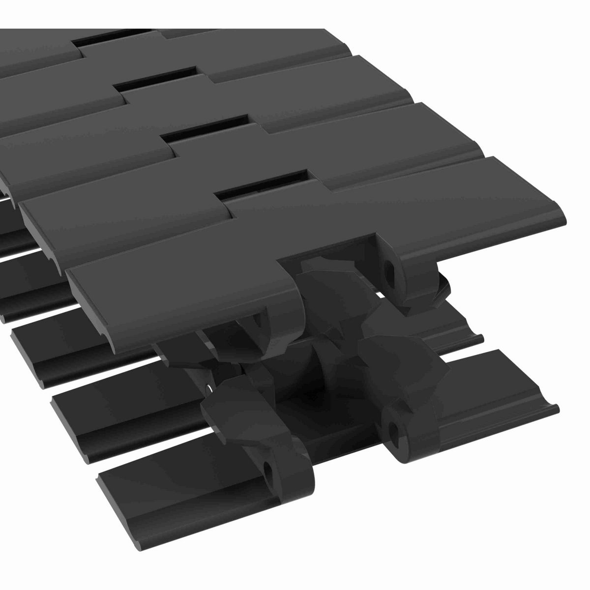 Rexnord 879TAB Side-flexing Solid Top, Material: Black Wear Resistant, Width: 4.5in, Pitch: 1.5in - 81405742