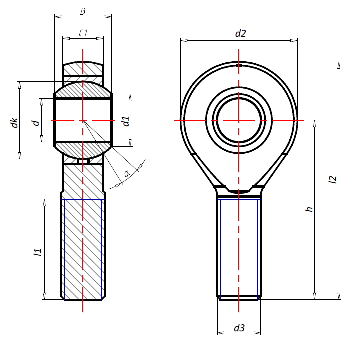 Шарнирная головка Askubal Motorsport series K, type KA-450, KAL 12-450 [103795], наружная резьба, не требующая обслуживания
