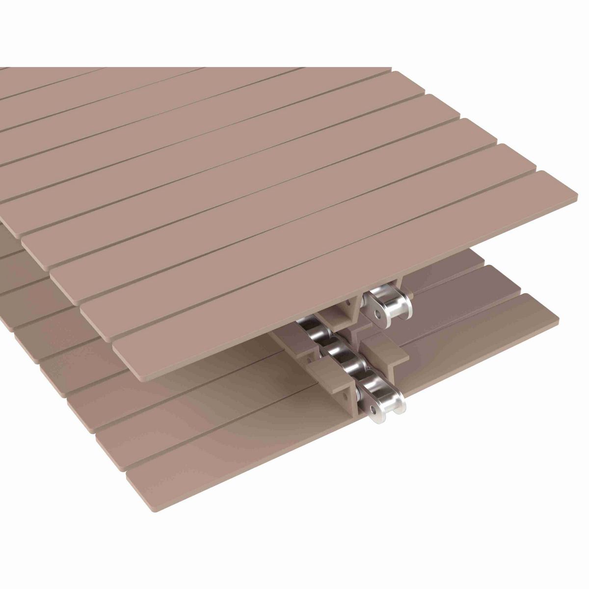 Rexnord 1873TAB Side-flexing Solid Top, Material: Tan Low Friction, Width: 12in, Pitch: 1.5in - LF1873SSK12