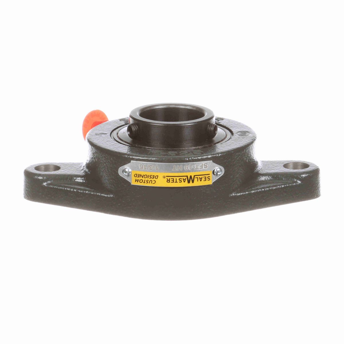 Sealmaster Mounted Cast Iron Two Bolt Flange Ball Bearing - 52100 Bearing Steel, Black Oxided - Setscrew Lock - High Temperature - SFT-19 HT