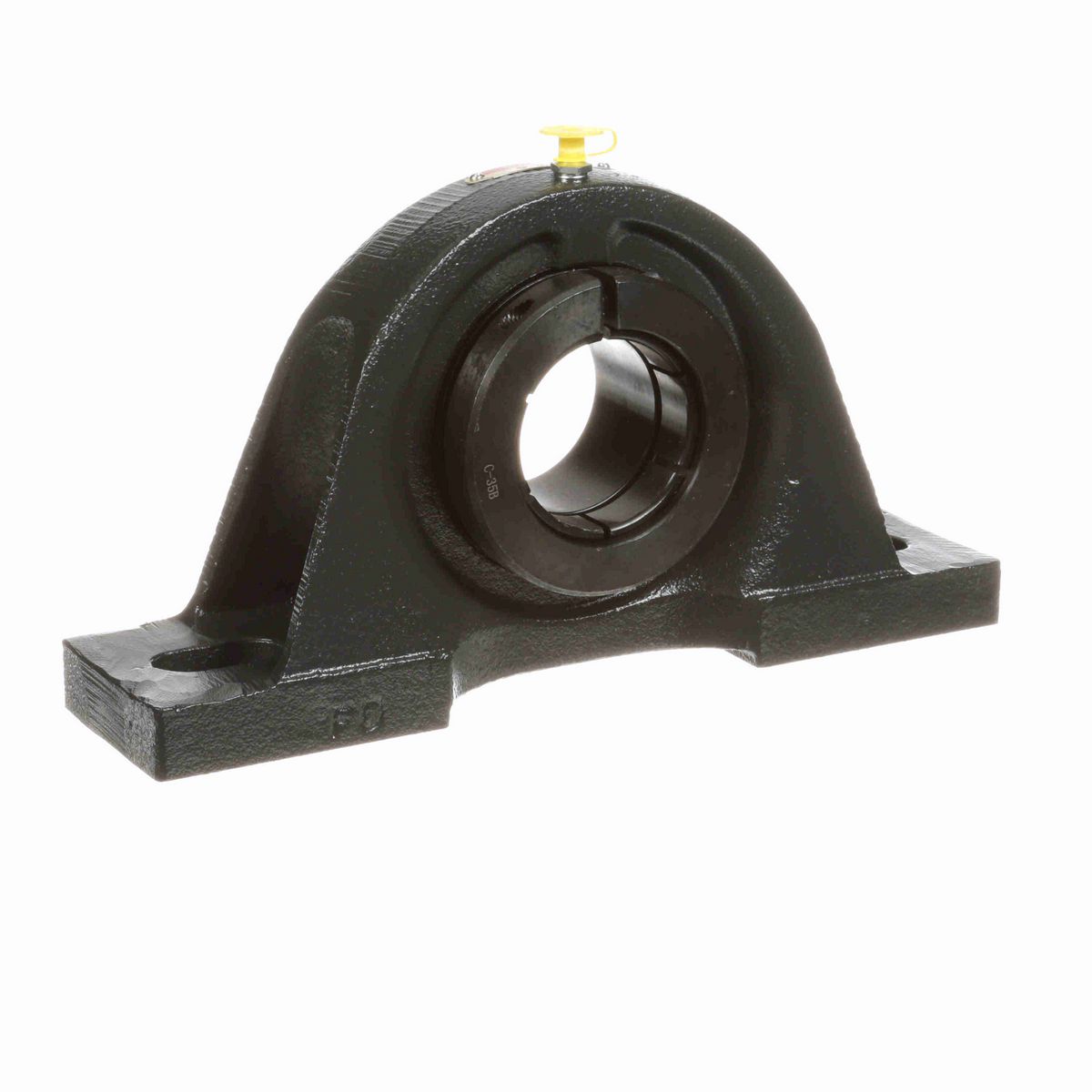 Sealmaster Mounted Cast Iron Two Bolt Pillow Block Ball Bearing - 52100 Bearing Steel, Black Oxided - Concentric Lock - SP-35T