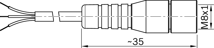 Удлинитель - в сборе с одной стороны Bosch Rexroth 5M M8X1(REED/HALL) [R347602503]