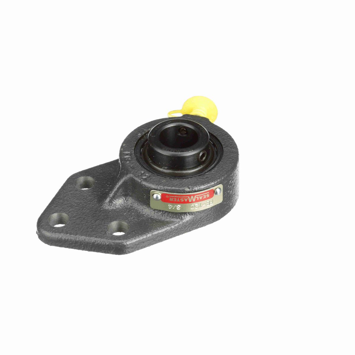 Sealmaster Mounted Cast Iron Three Bolt Flange Bracket Ball Bearing - 52100 Bearing Steel, Black Oxided - Setscrew Lock - FB-12C
