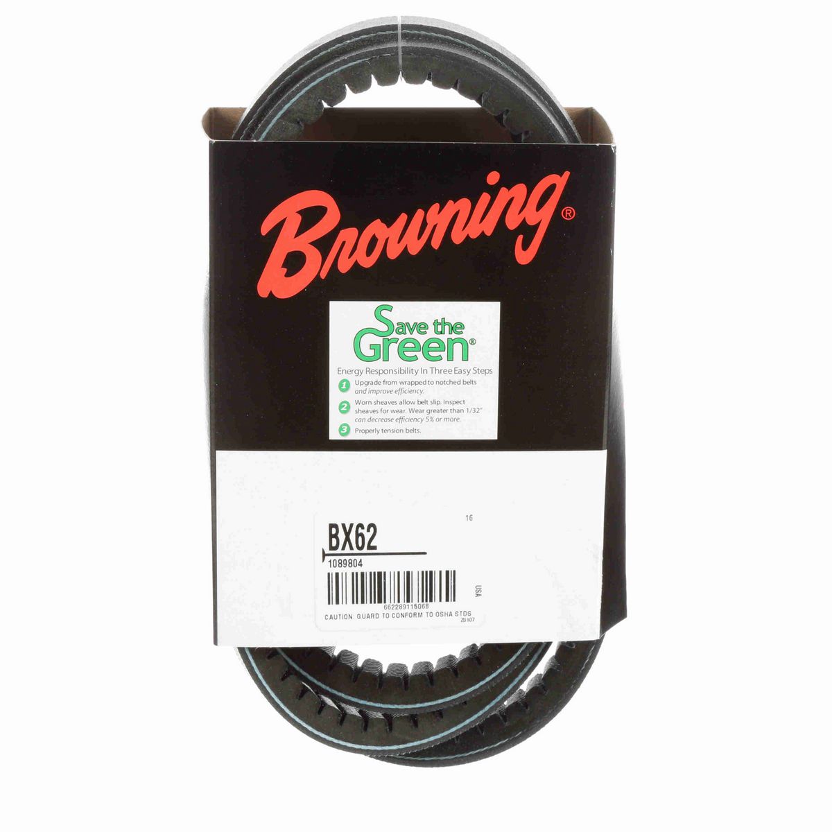 Browning EPDM Notched Belt 98% Efficient - BX62