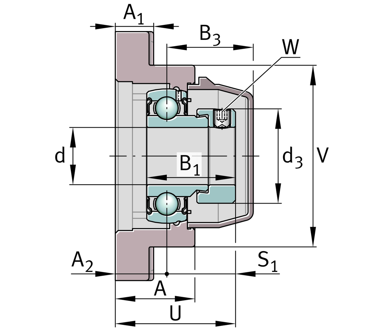 Фланцевый корпус INA RCJ40-TV-VA-FD