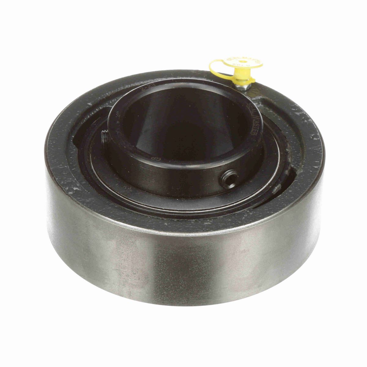Sealmaster Mounted Cast Iron Cylindrical Cartridge Ball Bearing - 52100 Bearing Steel, Black Oxided - Setscrew Lock - SC-35