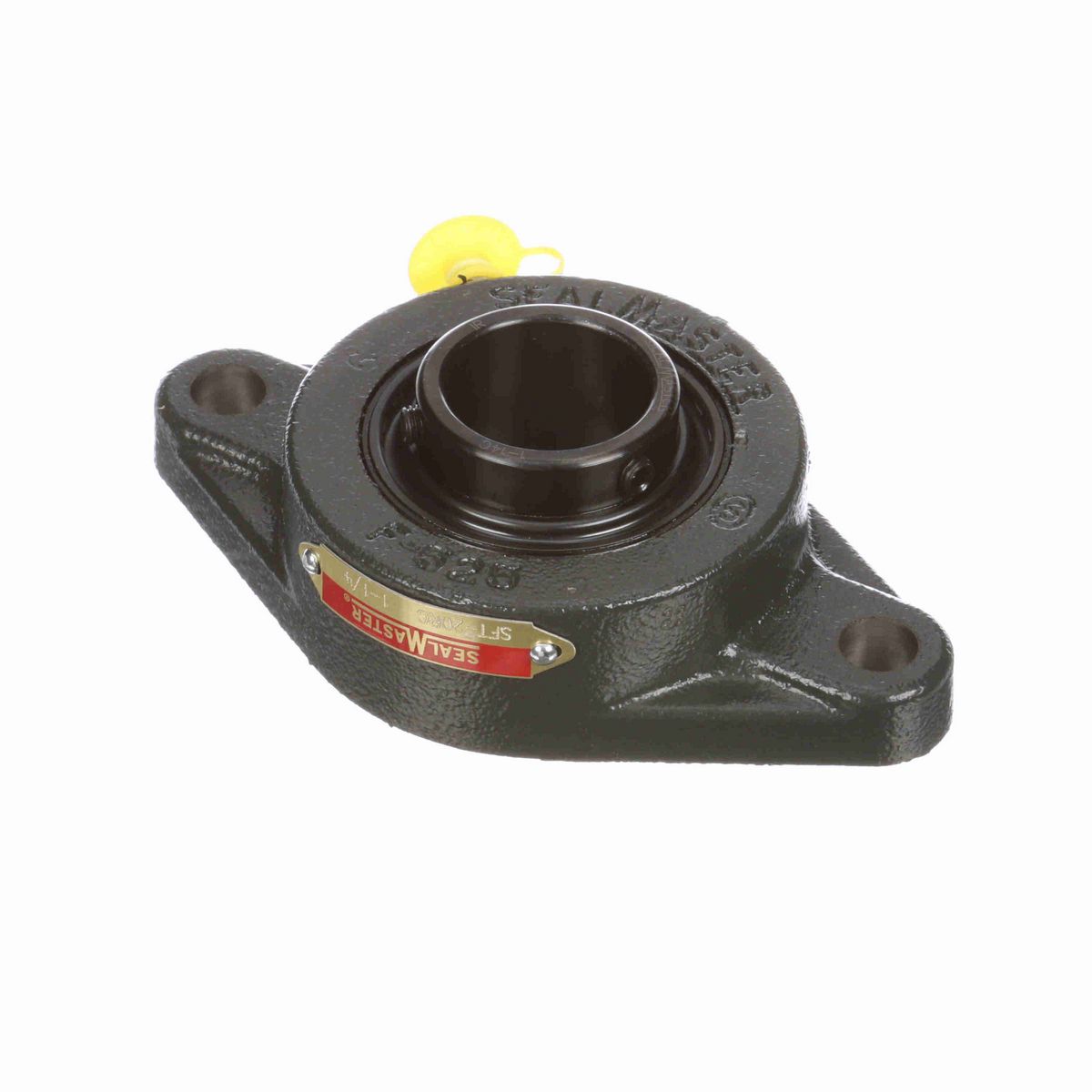 Sealmaster Mounted Cast Iron Two Bolt Flange Ball Bearing - 52100 Bearing Steel, Black Oxided - Setscrew Lock - SFT-20RC