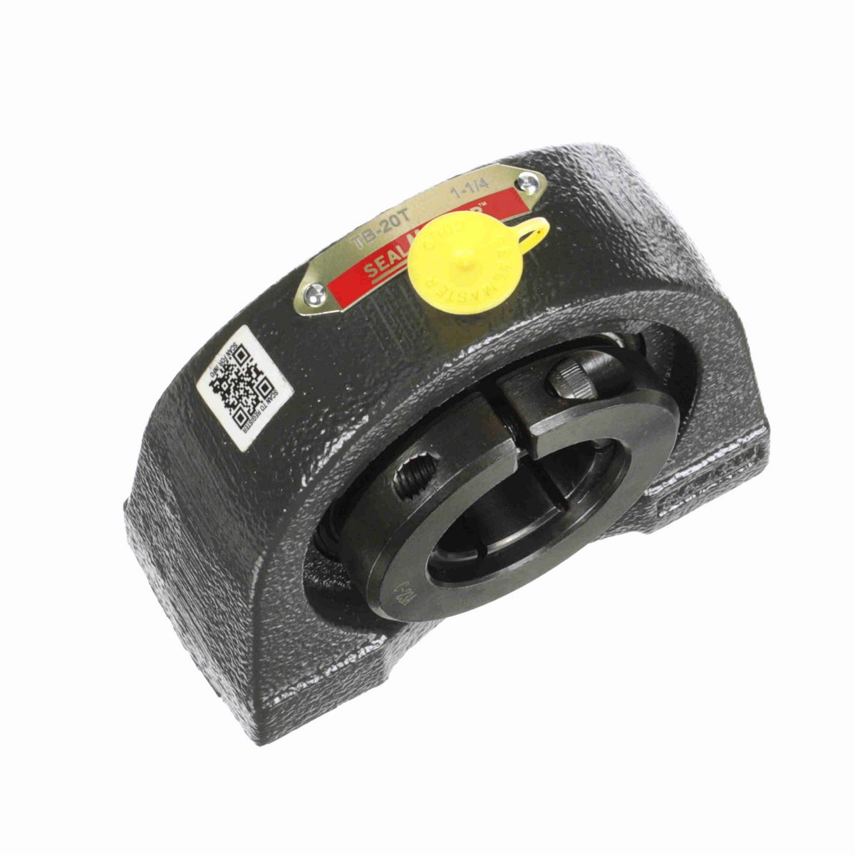 Sealmaster Mounted Cast Iron Tapped Base Pillow Block Ball Bearing - 52100 Bearing Steel, Black Oxided - Concentric Lock - TB-20T