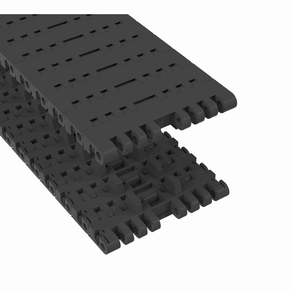 Rexnord 7705 Straight Running Solid Top, Material: Black Abrasion Resistant Polyamide, Width: 4.5in, Pitch: 1in - 81445361