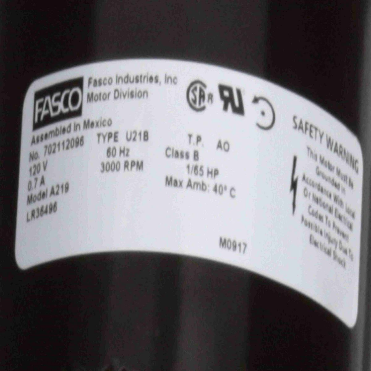 FASCO Round Outlet Shaded Pole OEM Replacement Draft Inducer Blower, 120 Volts, Flange: No - A219