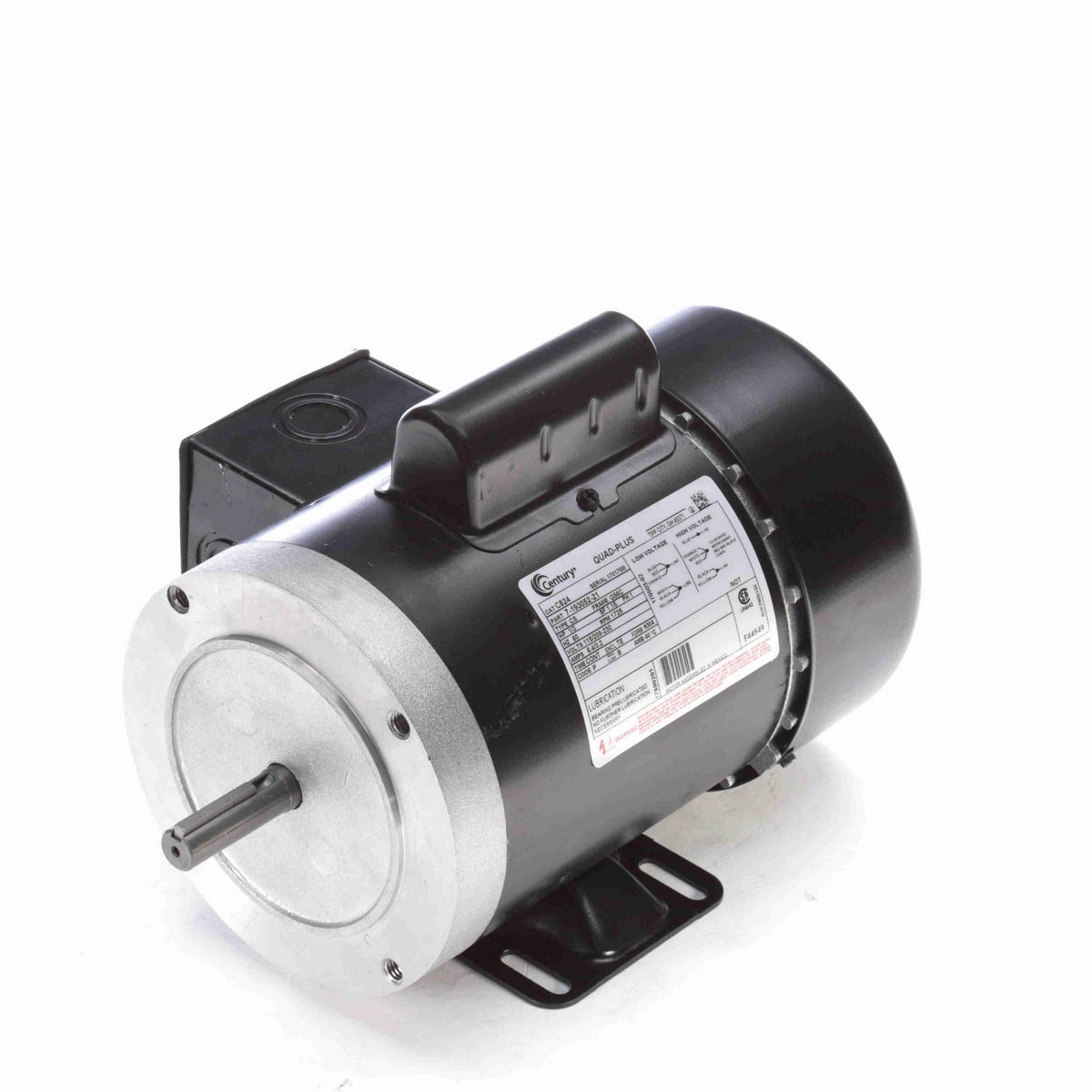 Century General Purpose Motor, 1/3 HP, 1 Ph, 60 Hz, 115/208-230 V, 1800 RPM, G56C Frame, TEFC - C824