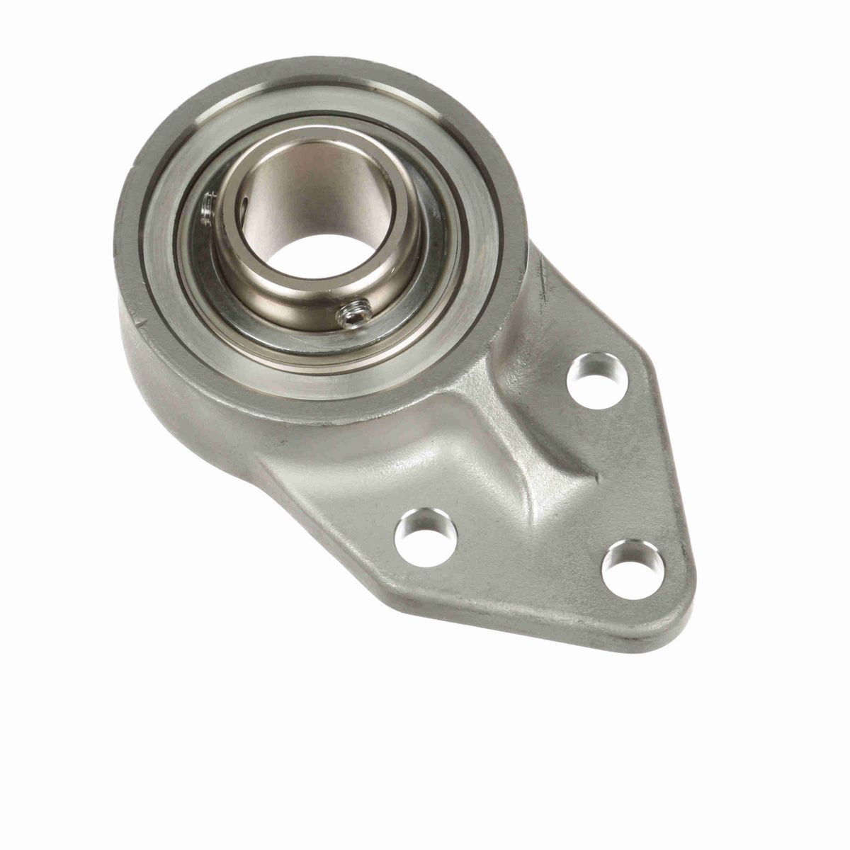 Sealmaster Mounted Stainless Steel Three Bolt Flange Bracket Ball Bearing - 52100 Bearing Steel, Phosphorus Nickel Coated - Setscrew Lock - Corrosion Resistant - Reduced Maintenance - Lubed for Life - CRFBS-PN12 RMW