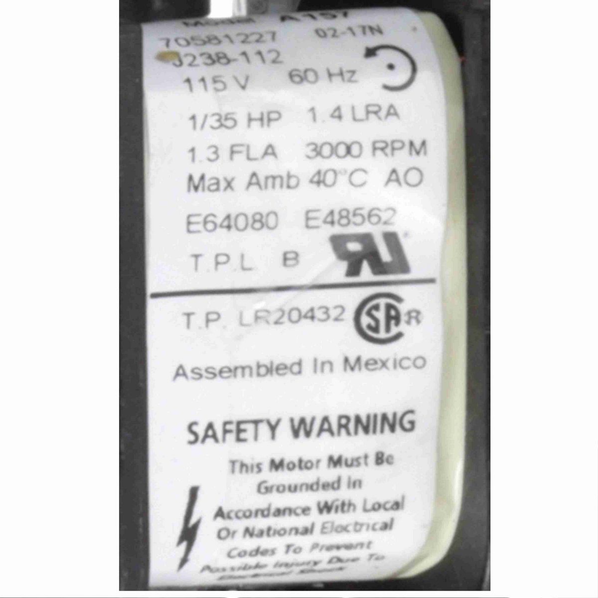 FASCO Rectangular Outlet Shaded Pole OEM Replacement Draft Inducer Blower, 115 Volts, Flange: No - A157