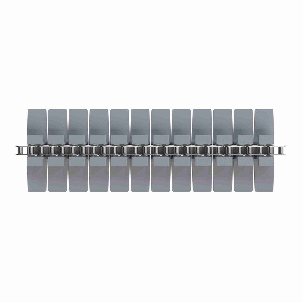 Rexnord 1873TAB Side-flexing Solid Top, Material: Silver Platinum Series, Width: 6in, Pitch: 1.5in - 10479435