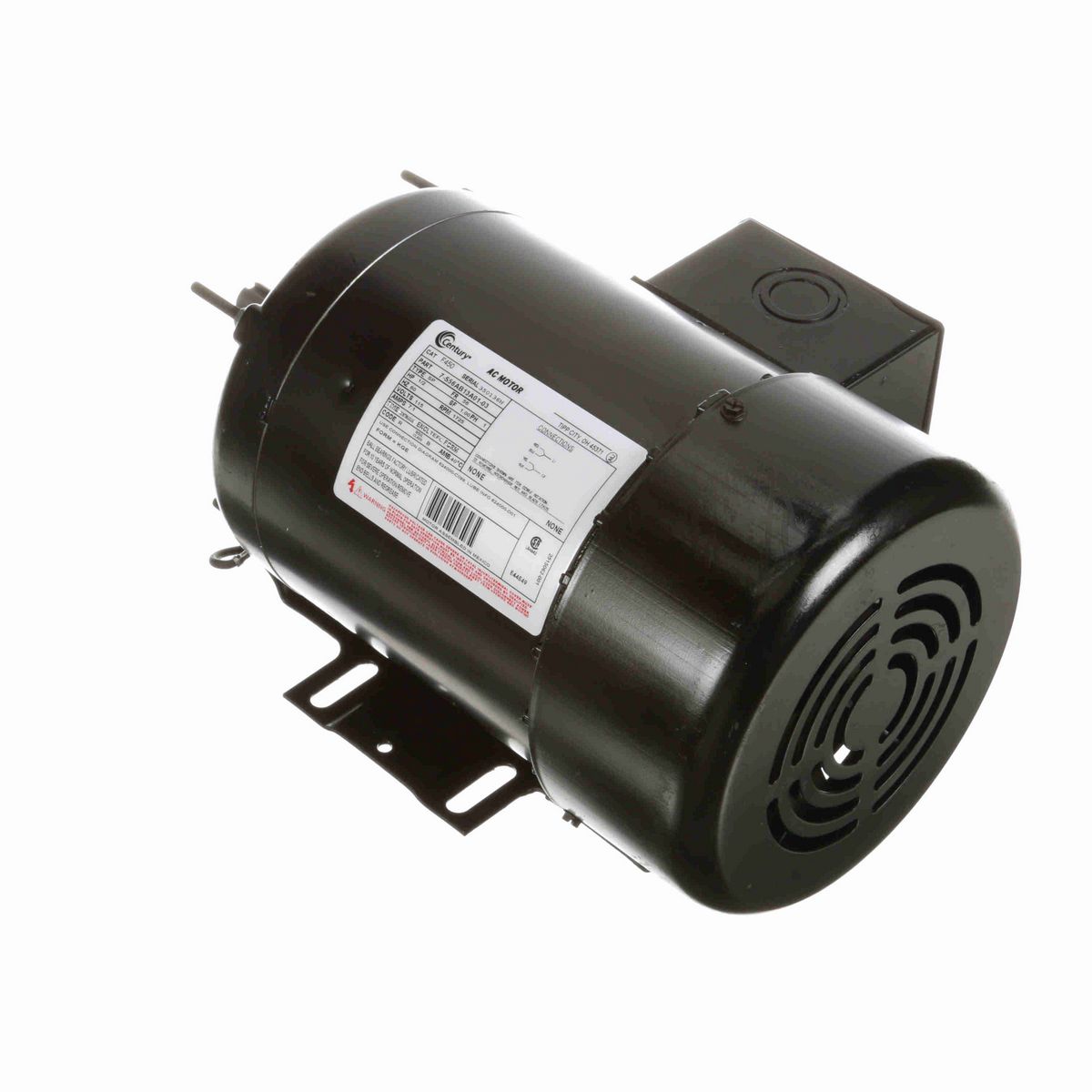 Century General Purpose Motor, 1/2 HP, 1 Ph, 60 Hz, 115 V, 1800 RPM, 56 Frame, TEFC - F450