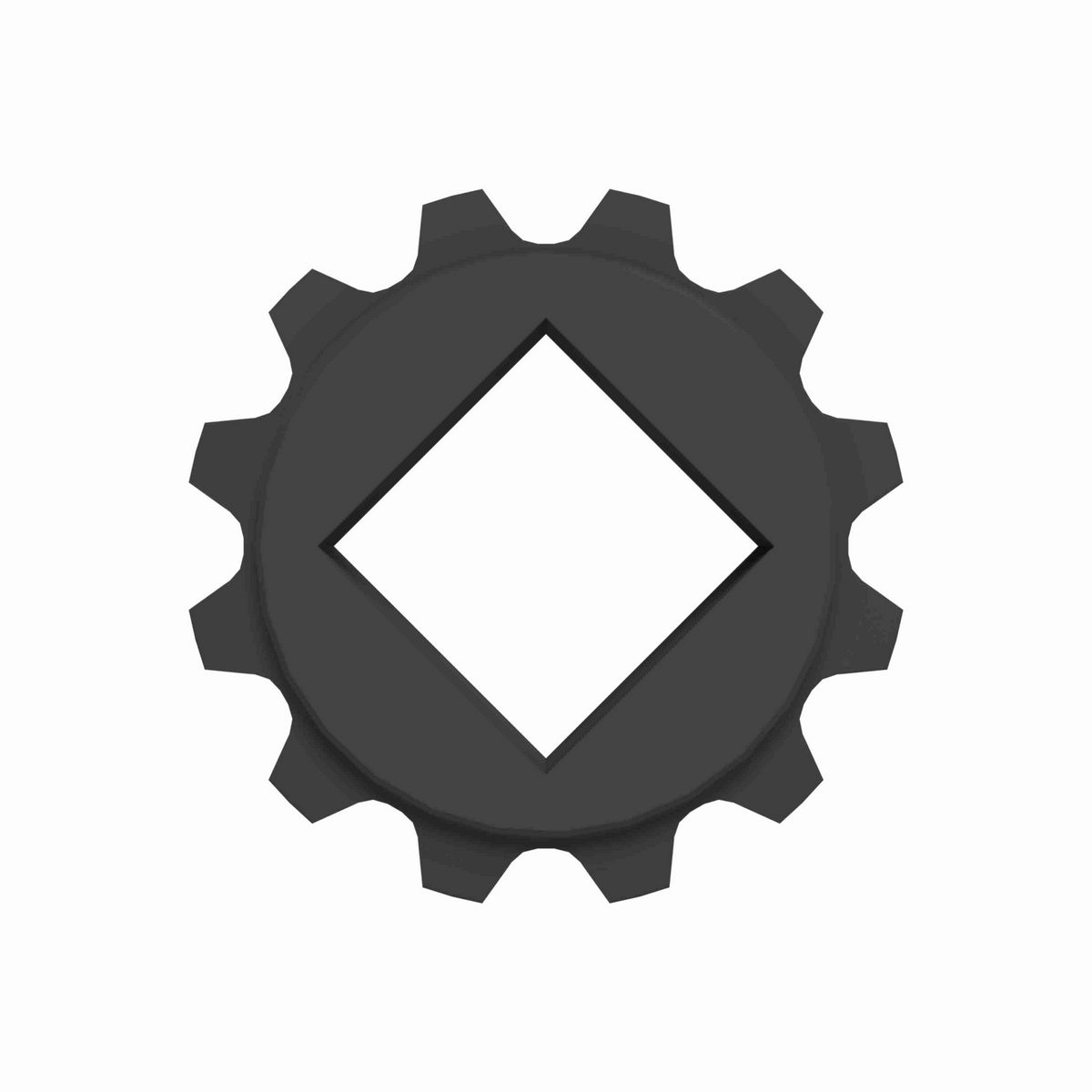 Rexnord 1500 Series Solid One Piece Molded Nylon Sprocket with 12 Teeth and a 25mm Square Bore - 114-3608-2