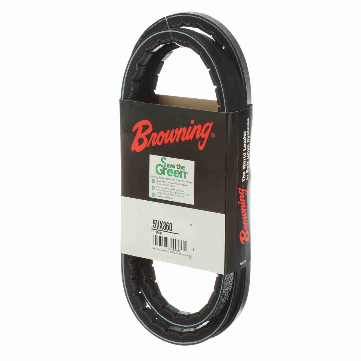 Browning EPDM Notched Belt 98% Efficient - 5VX860