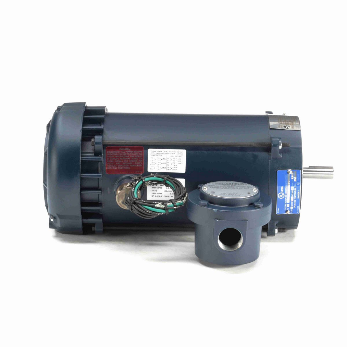LEESON Explosion Proof Motor, 3 & 2 HP, 3 Ph, 60 & 50 Hz, 208-230/460 & 190/380 V, 3600 & 3000 RPM, 56C Frame, EPFC - 119435.00