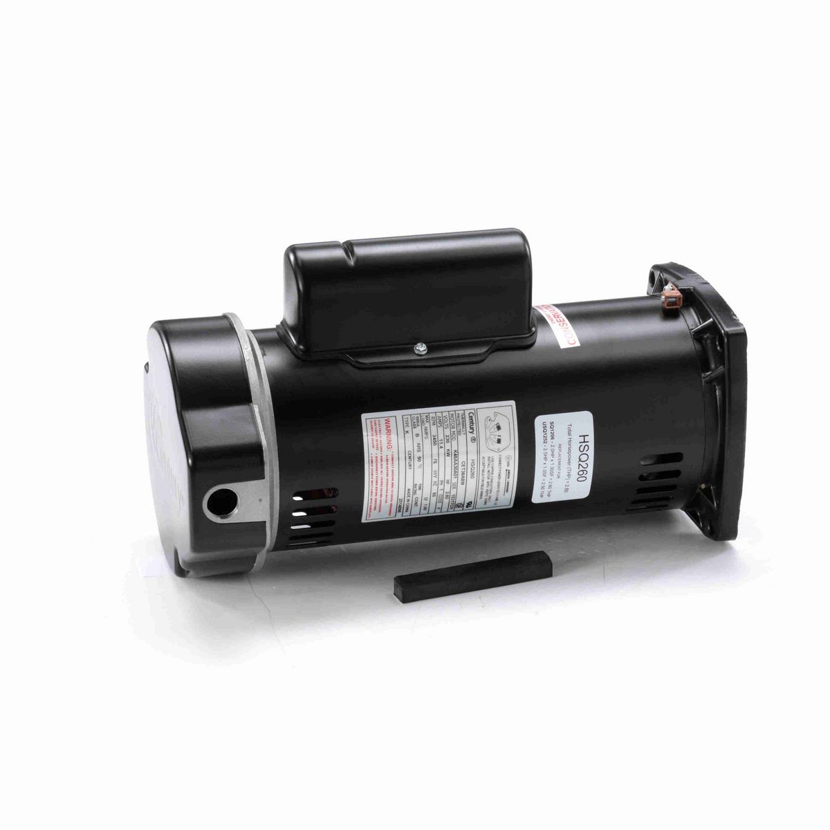 Century Centurion PRO ® Motors Pool Pump Motor, 2.60 HP, 1 Ph, 60 Hz, 230 V, 3600 RPM, 48Y Frame, ODP - HSQ260