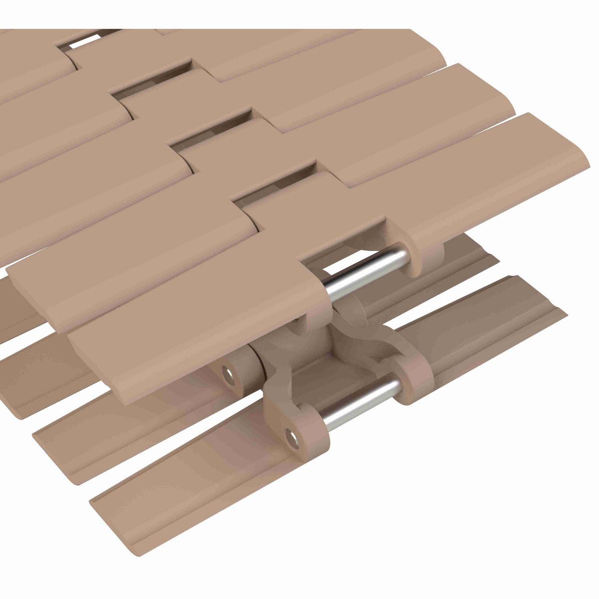 Rexnord HDFM Side-flexing Solid Top, Material: Tan Low Friction, Width: 7.5in, Pitch: 1.5in - 751.32.72