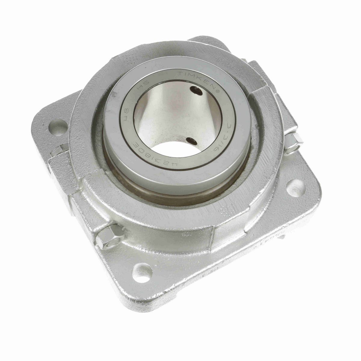 Sealmaster Mounted Flouropolymer Coated Cast Iron Four Bolt Flange Tapered Roller - 52100 Bearing Steel - Double Collar Mount Lock - Corrosion Resistant - RFB 303C CR