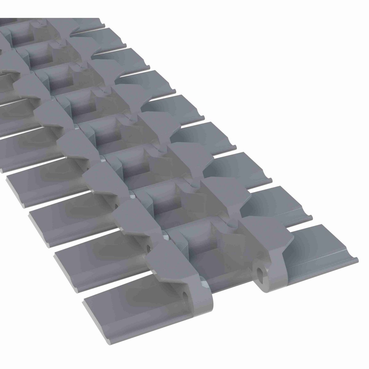 Rexnord 879TAB Side-flexing Solid Top, Material: Silver Platinum Series™ X, Width: 4.5in, Pitch: 1.5in - 10288393