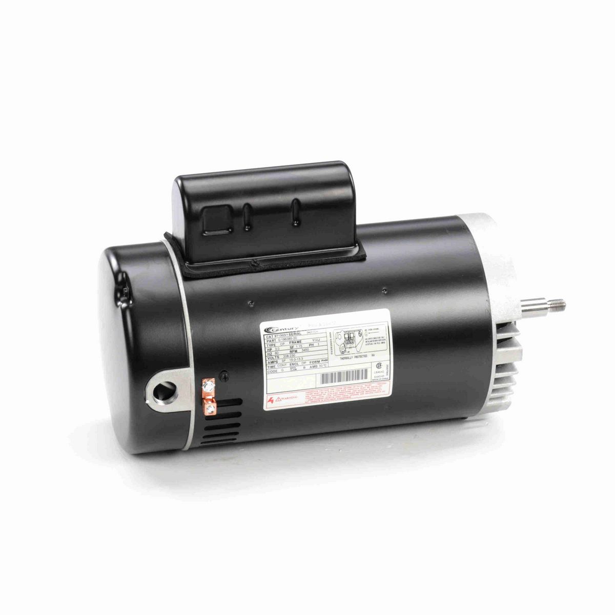 Century Pool Pump Motor, 3.0 HP, 1 Ph, 60 Hz, 208-230 V, 3600 RPM, Y56J Frame, DP - ST1302V1