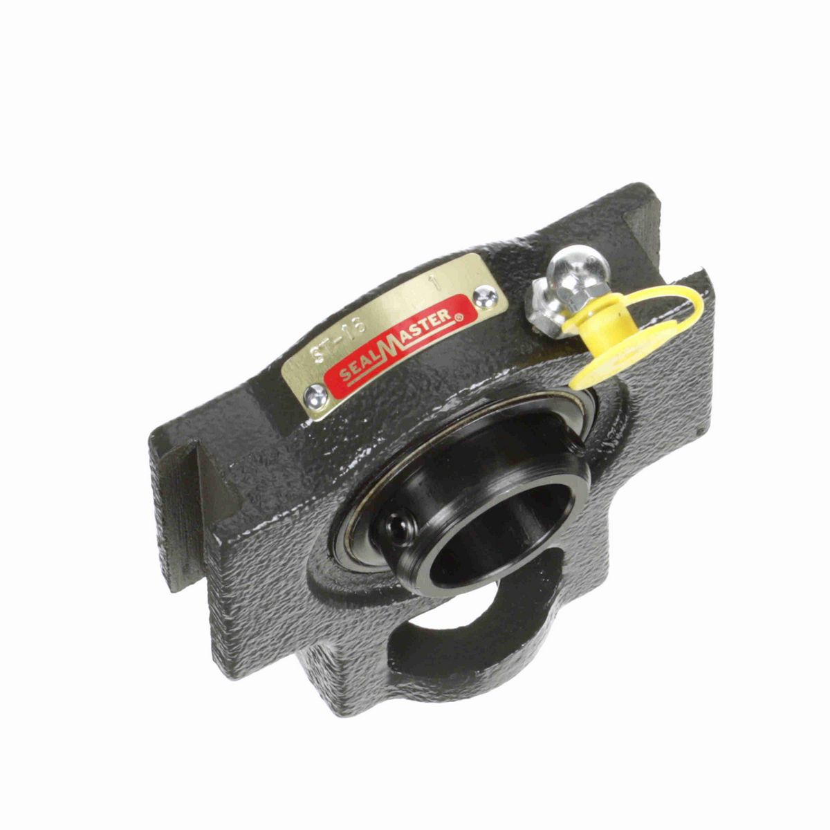 Sealmaster Mounted Cast Iron Wide Slot Take Up Ball Bearing - 52100 Bearing Steel, Black Oxided - Setscrew Lock - ST-16