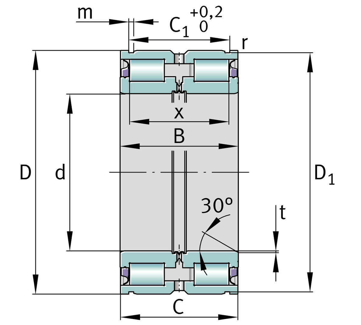 Цилиндрический роликоподшипник INA SL045008 (SL04 5008)