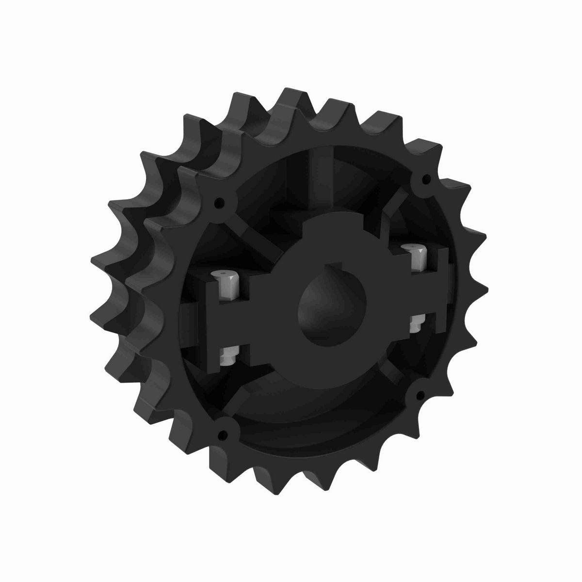 Rexnord 820 Series Split Molded Nylon Sprocket with 21 Teeth and 30mm Round Shaft-Ready Bore with Keyway - 614-38-30