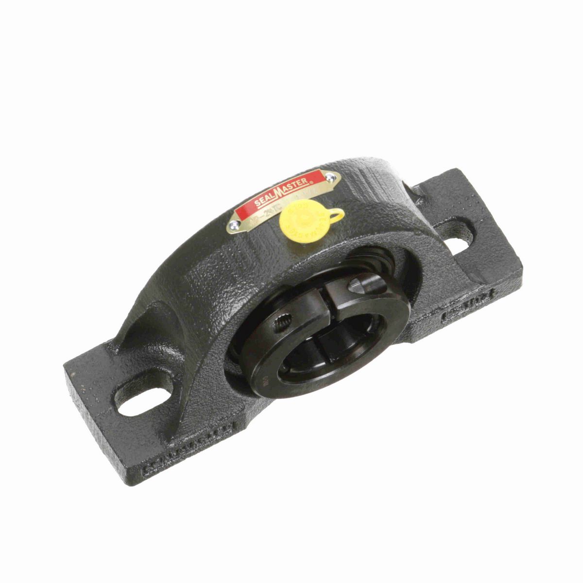 Sealmaster Mounted Cast Iron Two Bolt Pillow Block Ball Bearing - 52100 Bearing Steel, Black Oxided - Concentric Lock - NP-24TC