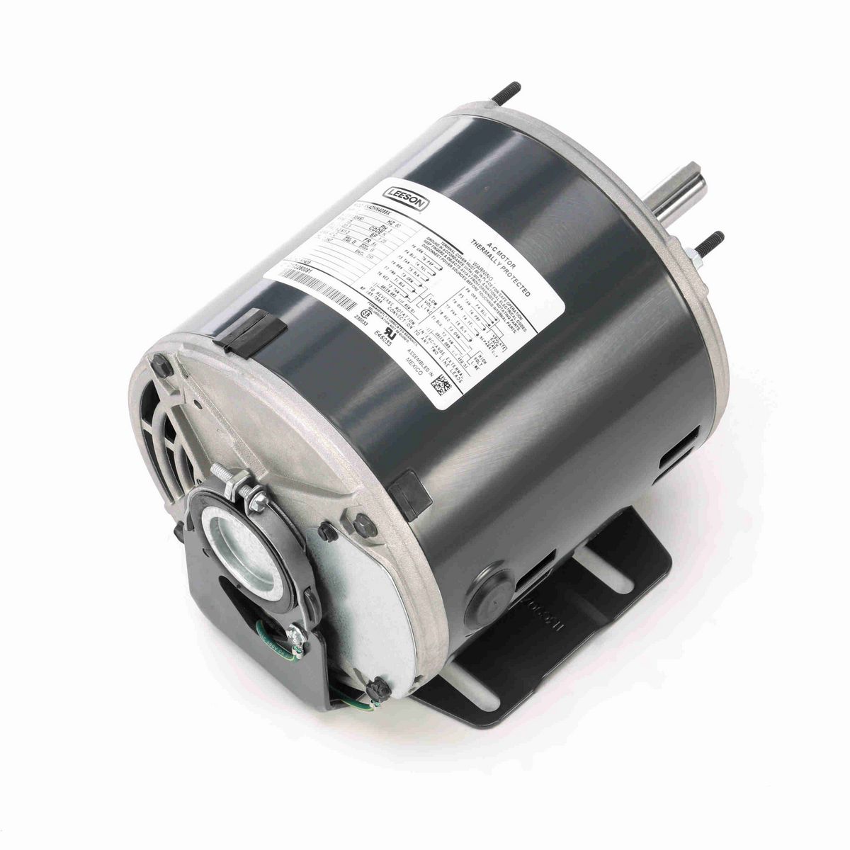 LEESON Fan and Blower Motor, 0.50 HP, 3 Ph, 60 Hz, 208-230/460 V, 1800 RPM, 56 Frame, DP - K1408